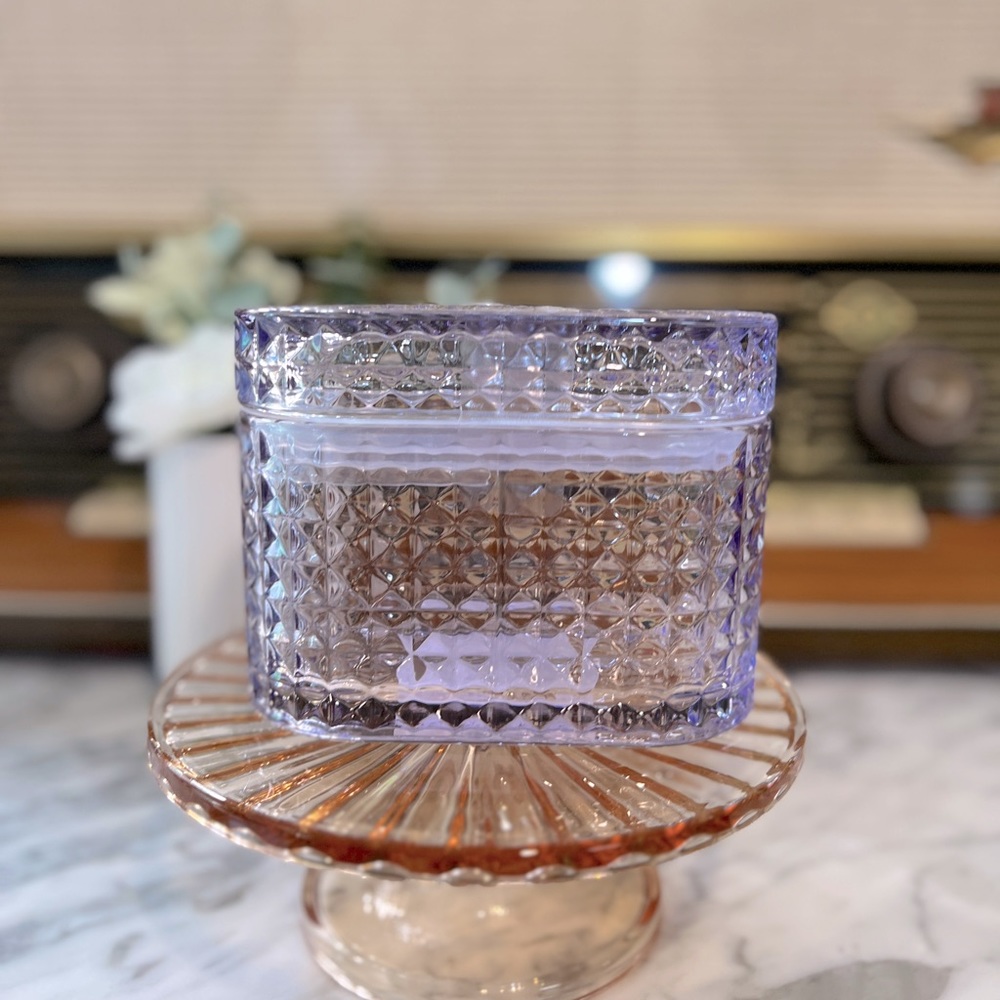 ✨NEW💜Target Bullseye Playground 2024 Purple Glass Trinket Box💎 - Picture 9 of 11